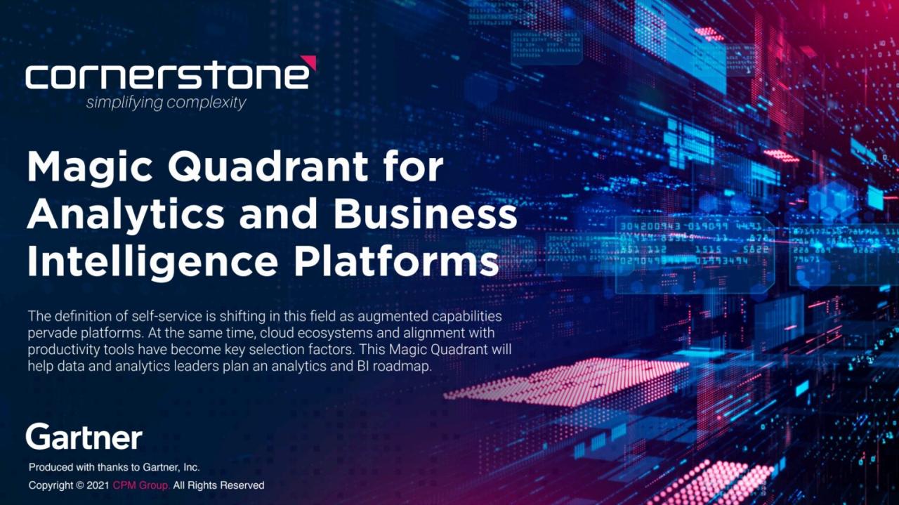 Magic quadrant for business intelligence and analytics platforms