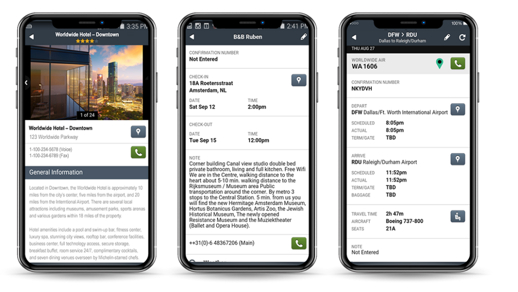 Business travel management app