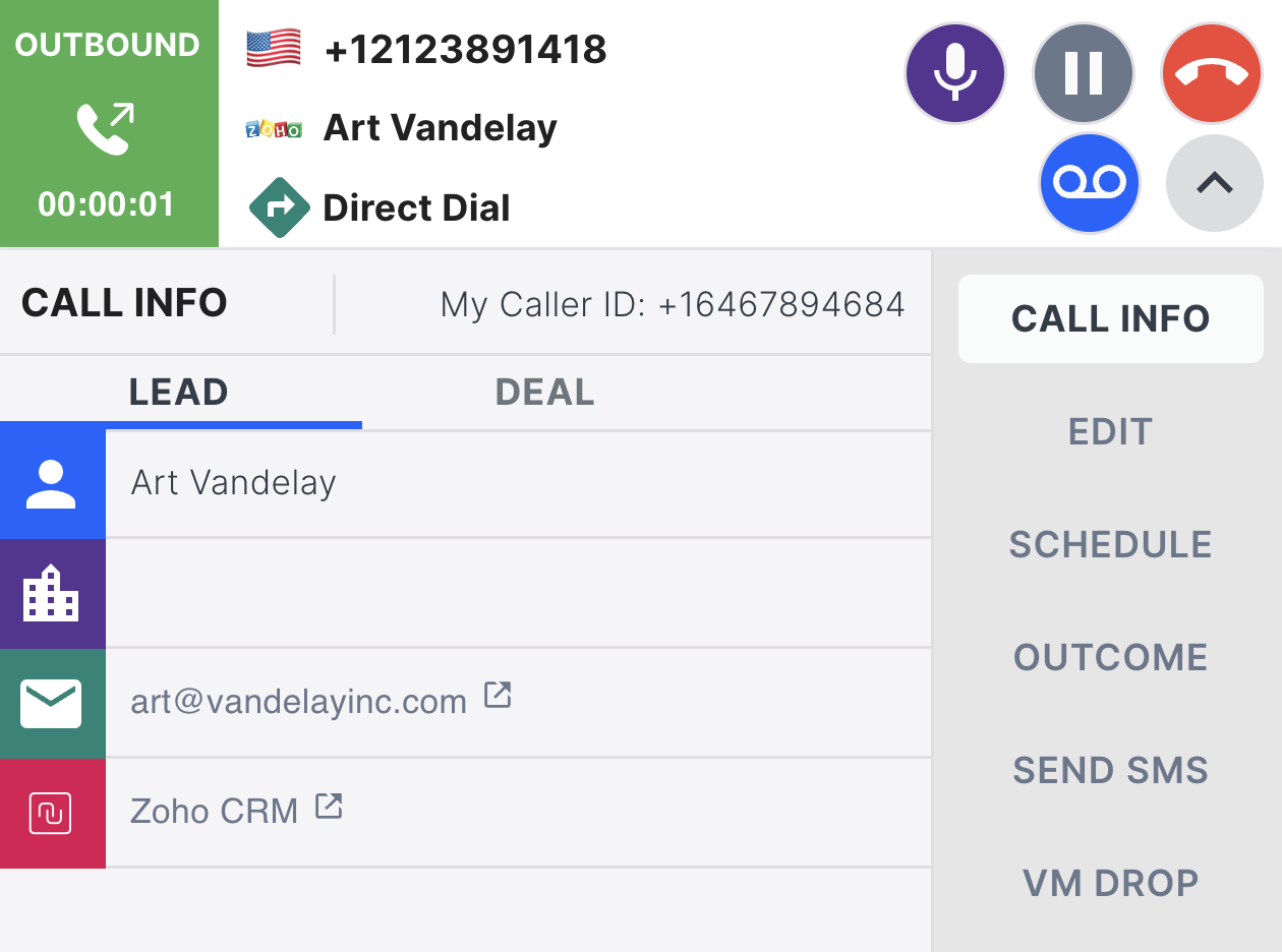 Zoho dialer