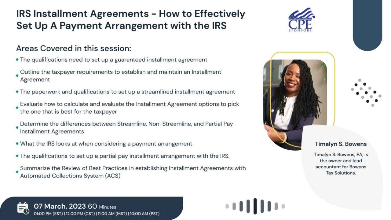 Can i make installment payments to irs