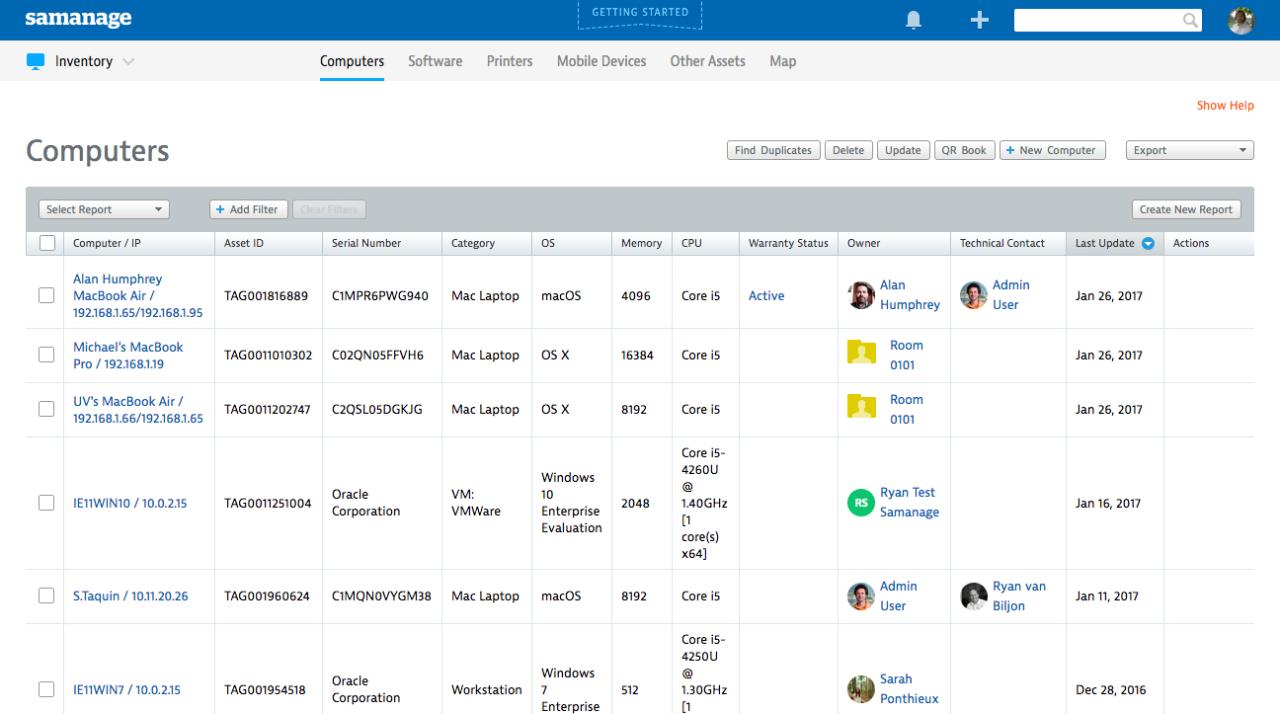 Inventory computer software hp management