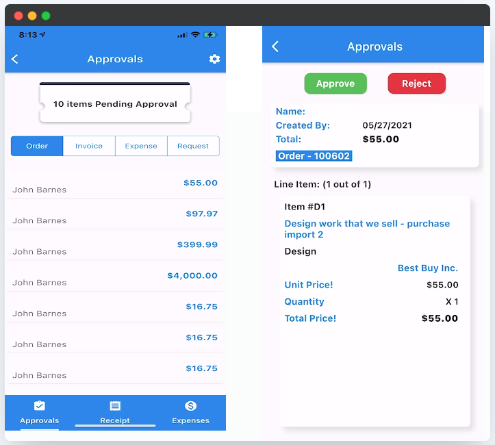 Electronic purchase order system