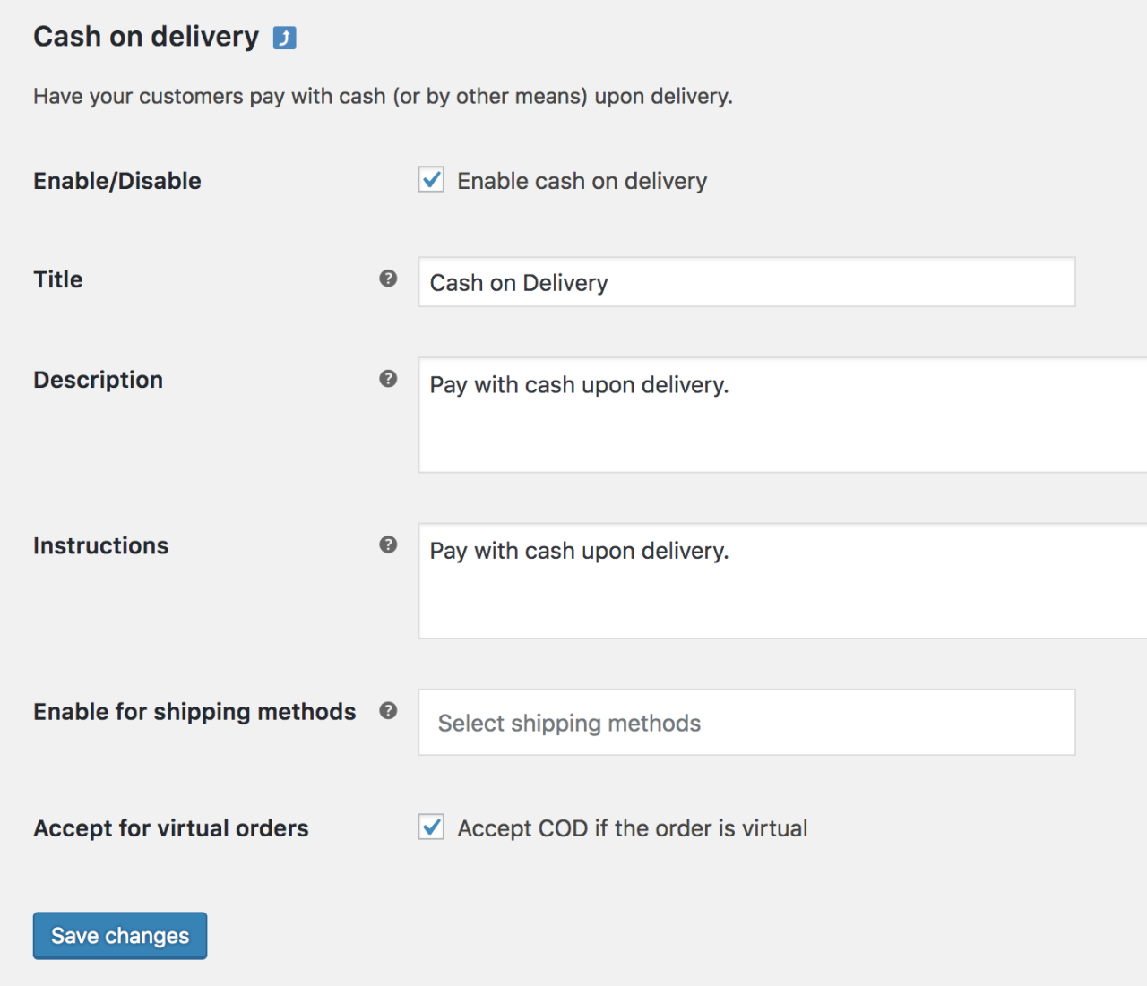 Cash on Delivery - WooCommerce