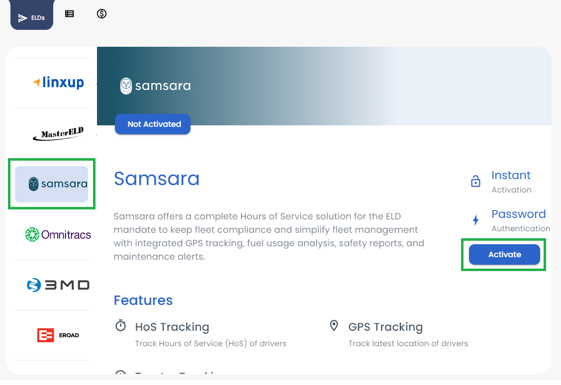 Samsara electronic logs
