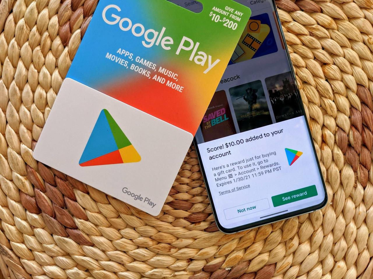 Gift cards with google pay