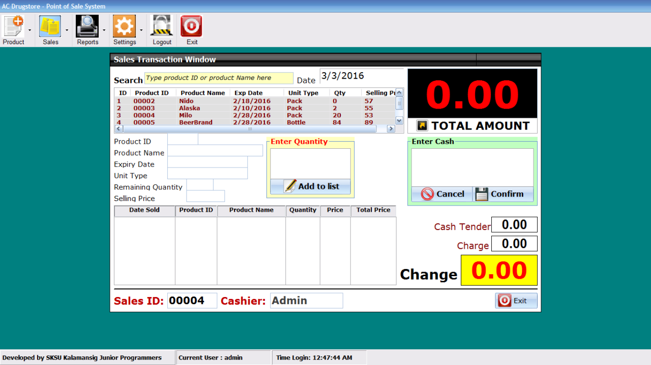 Electronic point of sale system