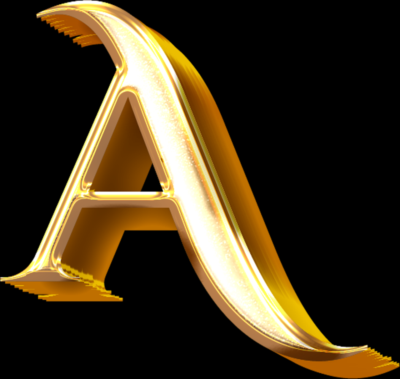 3D Gold Effect Letter A 21054553 PNG